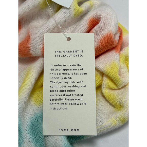 RVCA World Tour Tee Sz M White Multicolor Tie Dye Graphic Print Oversized Cotton - Picture 16 of 16